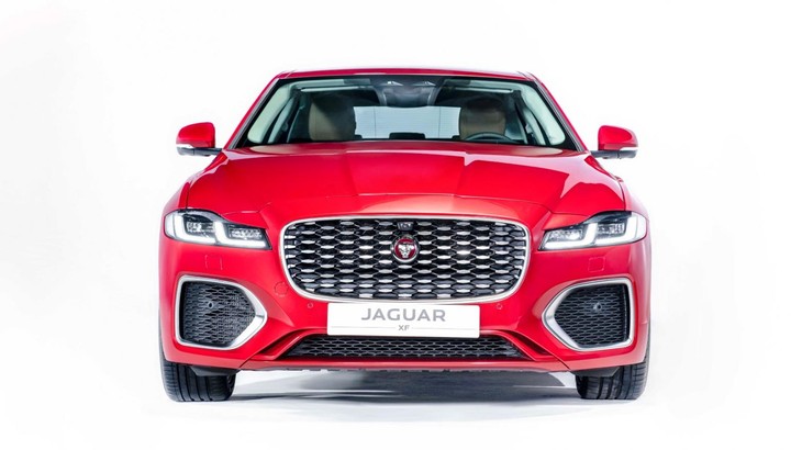 Ngoại thất xe Jaguar XF 2022 màu đỏ mới giống với XJL phần đèn