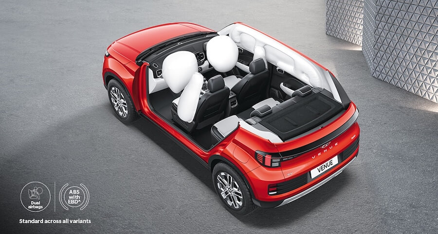 hyundai venue 6 túi khi rất an toàn khi sảy ra tai nạn ngoài ý muốn, một chiếc xe mini nhưng rất an toàn